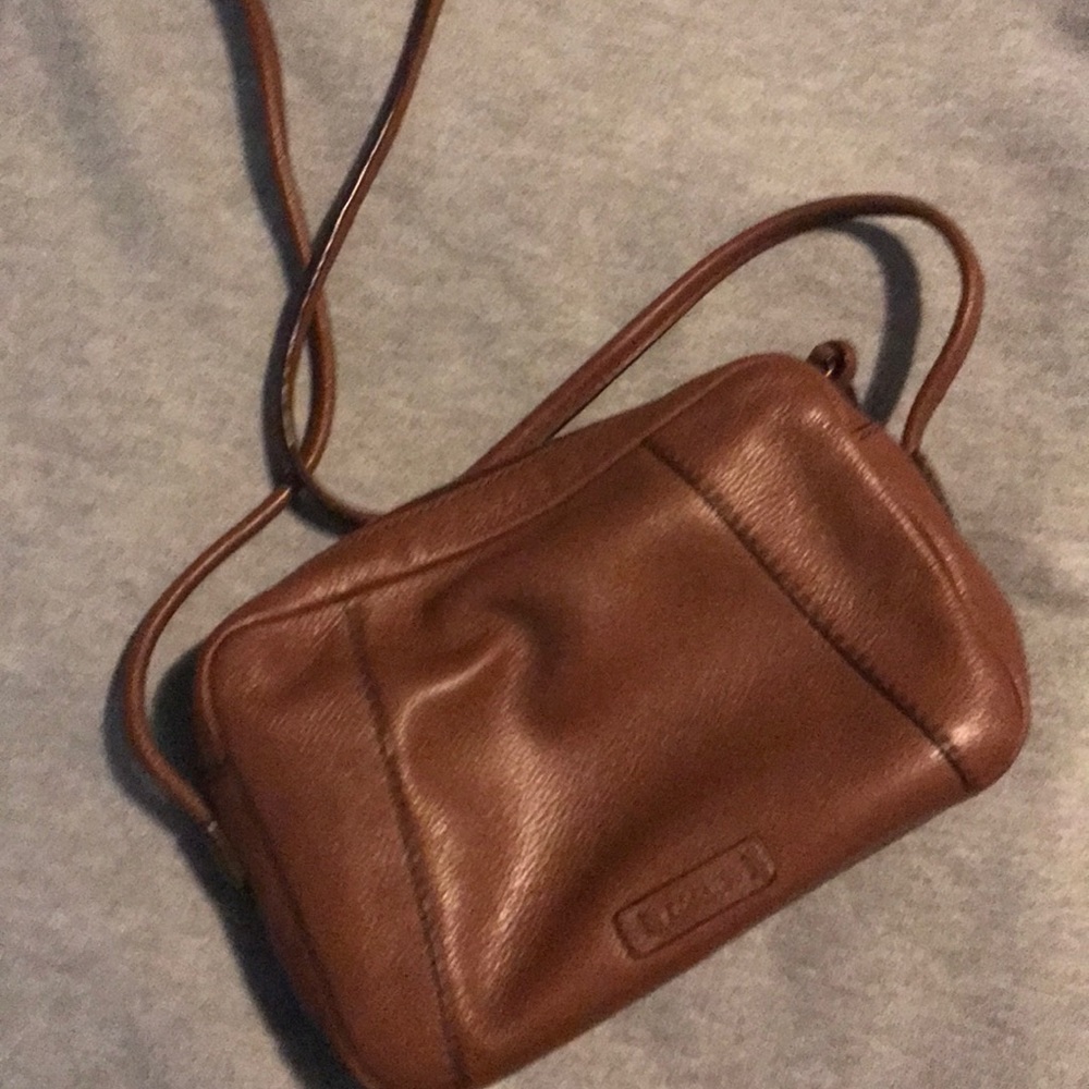 Fossil small brown crossbody purse